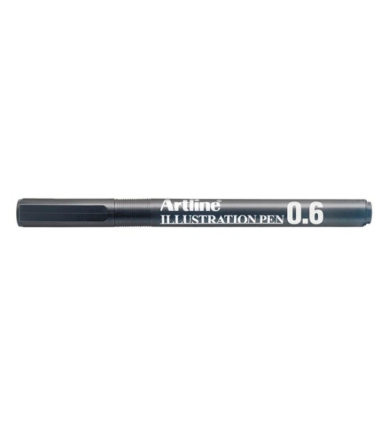 Estilógrafo, Ilustration Pen, 0.6 mm, Negro, Unidad