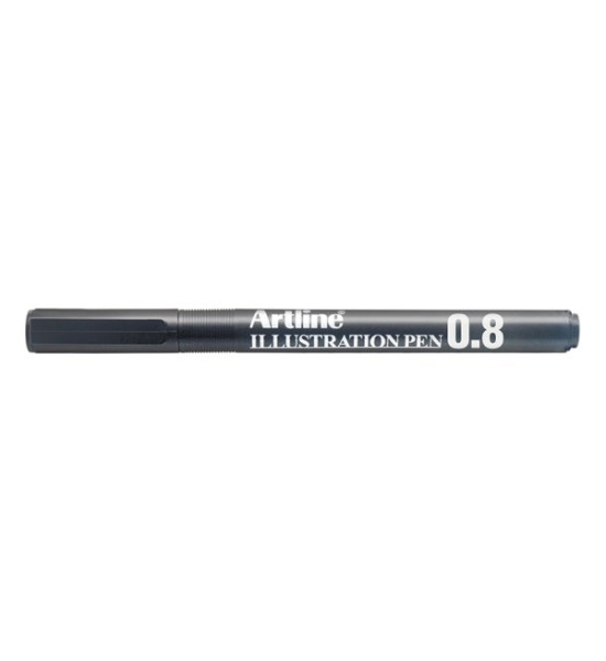 Estilógrafo, Ilustration Pen, 0.8 mm, Negro, Unidad