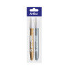 Marcador, Decorite, EDF, Punta Redonda, 1.0 mm, Pack x 2, Dorado/Plateado