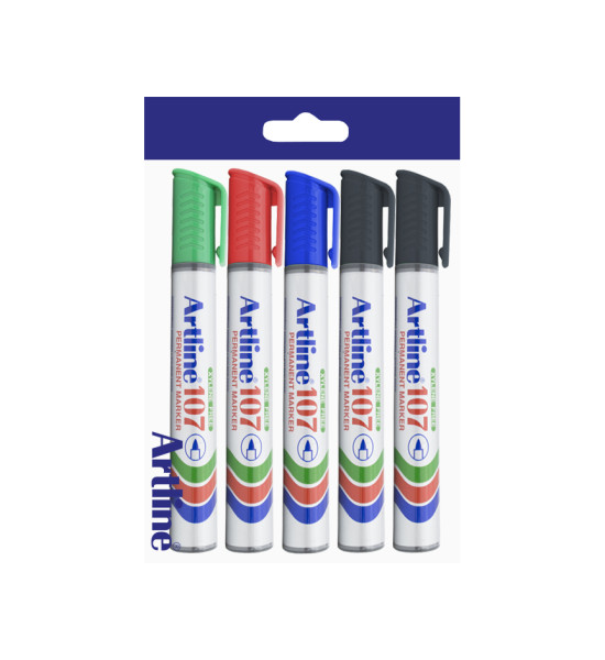 Marc. Permanente, EK107, Punta Redonda, 1.5 mm, Pack x 5, Col. Surtidos