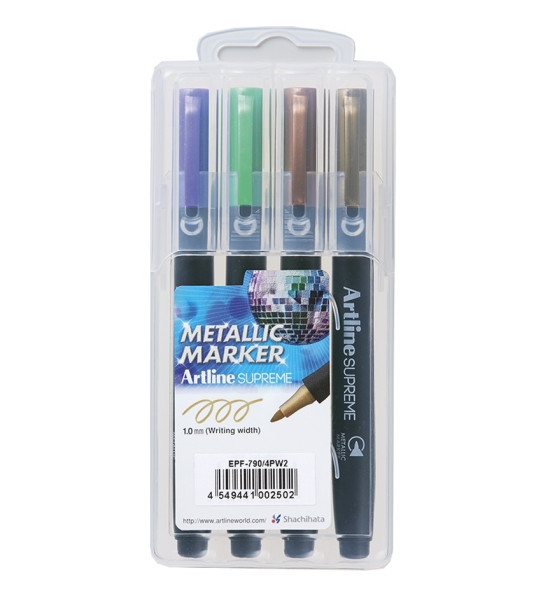 Marc. Permanente, EPF790, Punta Redonda, 1.0 mm, Estuche x 4, Varios Colores