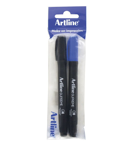 Marc. Permanente, EPF700, Punta Redonda, 1.0 mm, Pack x 2, Azul/Negro