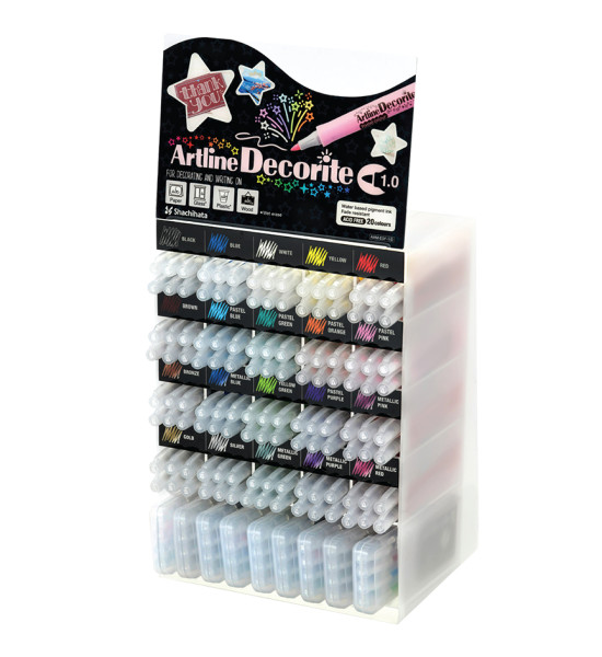Marcador, Decorite, EDF, Punta Redonda, 1.0 mm, Exh x 120 Unds + 9  Estuches
