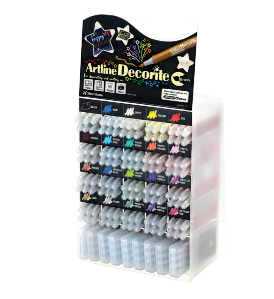 Marcador, Decorite, EDF, Punta Pincel/Brush, Exh x 120 Unds + 9  Estuches