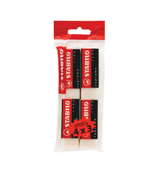 Borrador, Supreme Blanco, (62x22x11 mm), Pack x 4 Unds.