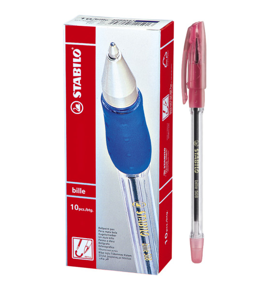 Bolígrafo, Bille 508, Punta Media 0.45 mm, Rojo, Caja x 10 Unds.