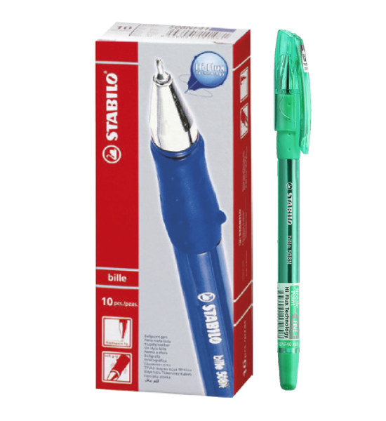 Bolígrafo, Bille Hi-Flux 508NF, Punta Aguja 0.38 mm, Verde, Caja x 10 Unds.
