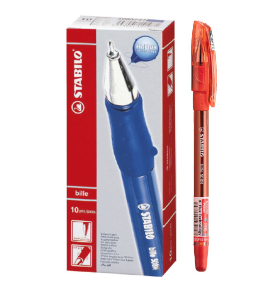 Bolígrafo, Bille Hi-Flux 508NF, Punta Aguja 0.38 mm, Rojo, Caja x 10 Unds.