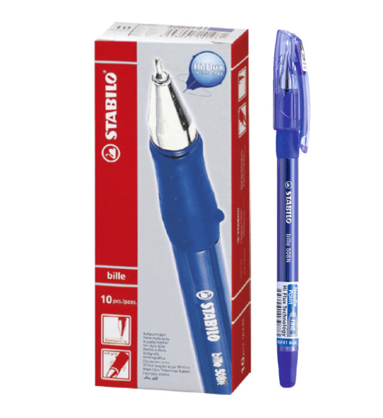 Bolígrafo, Bille Hi-Flux 508NF, Punta Aguja 0.38 mm, Azul, Caja x 10 Unds.