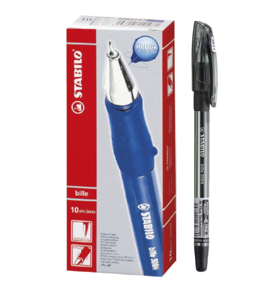 Bolígrafo, Bille Hi-Flux 508NF, Punta Aguja 0.38 mm, Negro, Caja x 10 Unds.