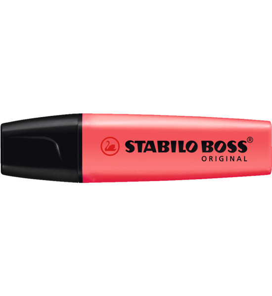 Resaltador, Boss, Punta Biselada 2.0-5.0 mm, Colores Fluo, Rojo, Unidad