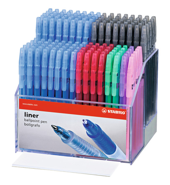 Bolígrafo, Liner 808, Punta Media 0.45 mm, cuerpo traslúcido, Exh x 200 Unds, 6 Colores Surtidos