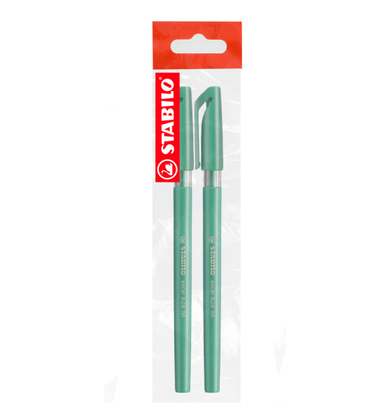Bolígrafo, Excel 828, Punta Media 0.45 mm, cuerpo opaco, Verde, Pack x 2 Unds.