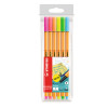 Micropunta/Felpa, Point 88, Punta Fina  0.4 mm, Estuche x 6 Unds. 6 Colores Neón Surtidos