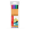 Micropunta/Felpa, Point 88, Punta Fina  0.4 mm, Estuche x 6 Unids. 6 Colores Básicos Surtidos