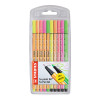 Micropunta/Felpa, Point 88 + Pen 68, Estuche x 10 Unds. Colores Neon