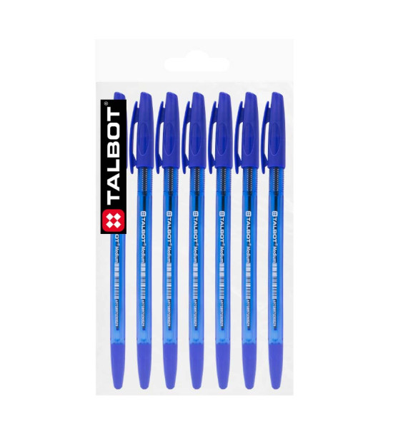 Bolígrafo, Puta Media 0.45 mm, Pack x 7 Unds. Azul