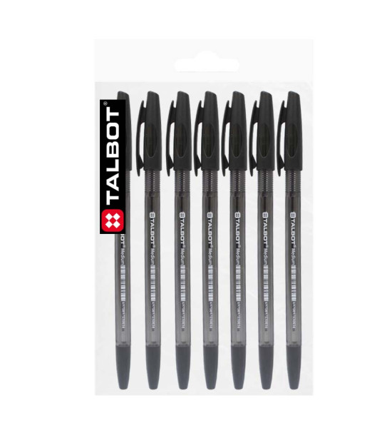 Bolígrafo, Puta Media 0.45 mm, Pack x 7 Unds. Negro