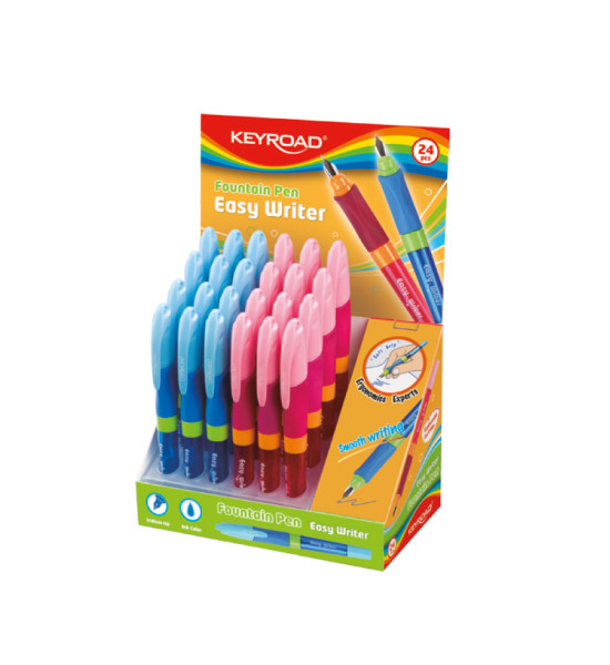 Pluma Fuente, Fountain Pen, Azul, Exh x 24 Unds.