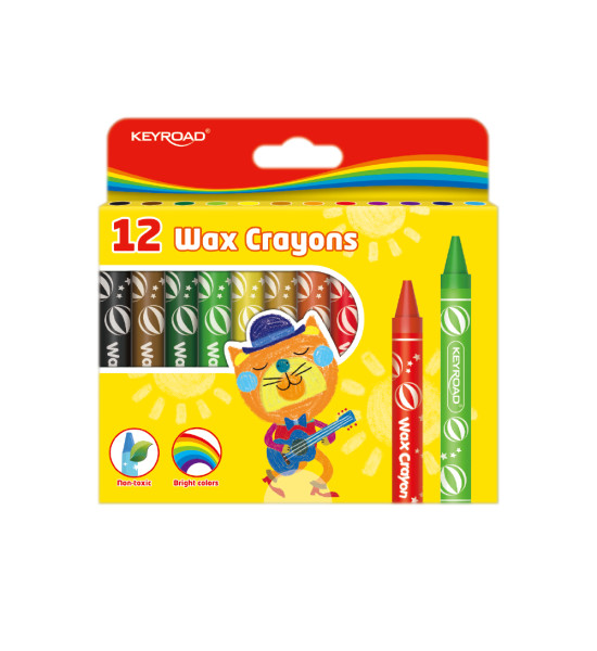 Crayones de Cera, Jumbo, 11 mm x 105 mm, Caja x 12 Colores