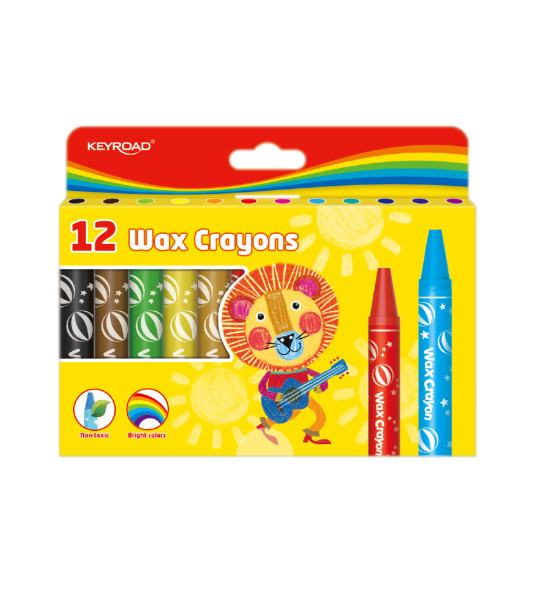 Crayones de Cera, Jumbo XL, 14 mm x 105 mm, Caja x 12 Colores