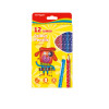 Lápices de Color, Largos, Jumbo Triangulares, Mina 5.0 mm., Caja x 12 Colores