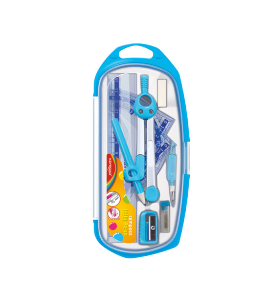 Compás, Escolar + Jgo. Matemático, Jelly Bean,  Estuche x 1 Und.