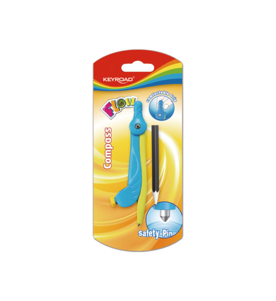 Compás, Escolar, Flow, c/ anillo, Blister x 1 Und.