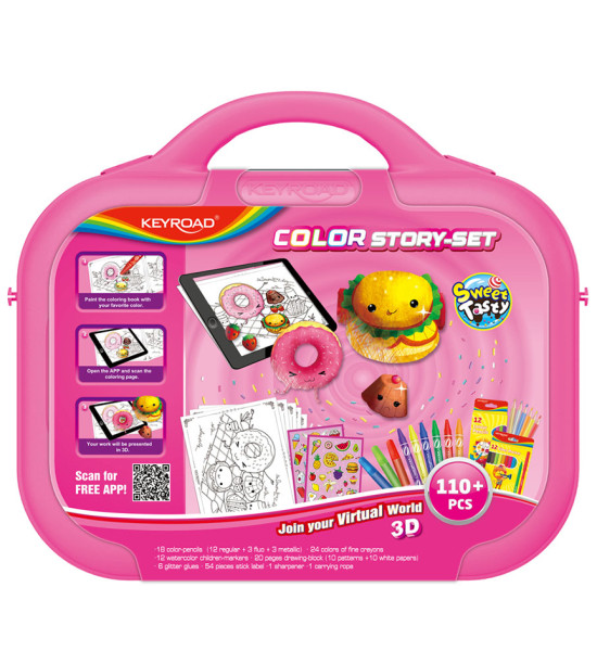 Colouring Travel Box, Rosado, Sweet Tasty, 1 Set