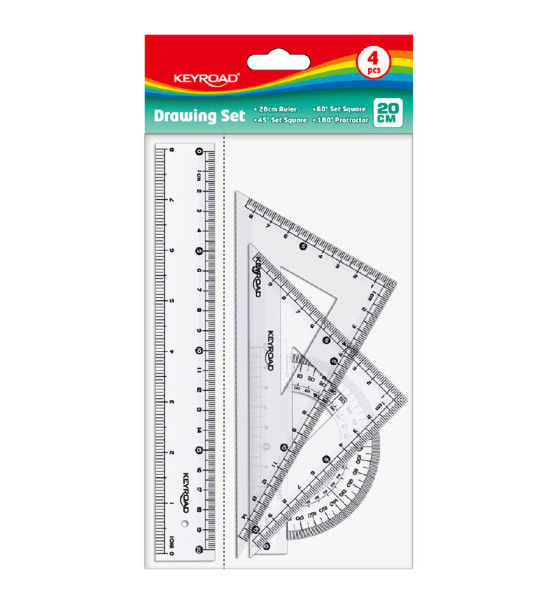Juego Geometrico Plástico, Rígido, 20 cm. Versión Económica