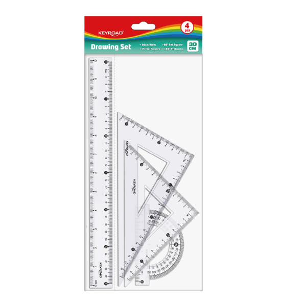 Juego Geometrico Plástico, Rígido, 30 cm. Versión Económica