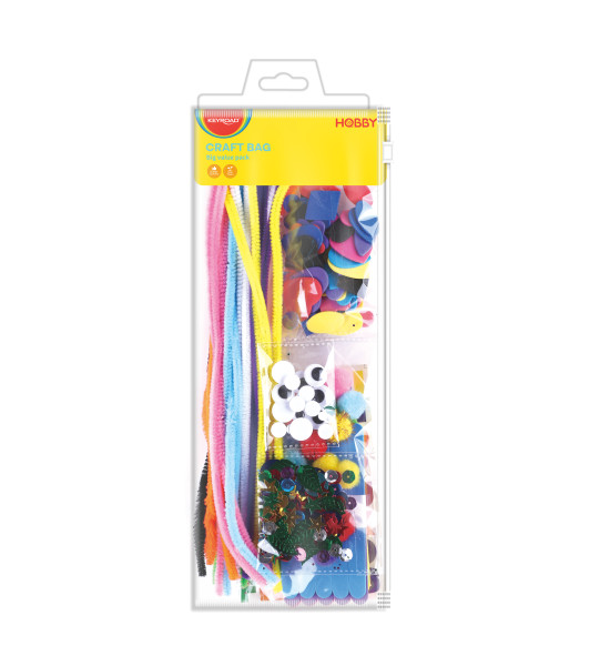 Pack de Manualidades 1: Pompones, Limpiapipas, Figuras de Goma Eva Adhesivas, Ojitos Adhesivos, otros, Set