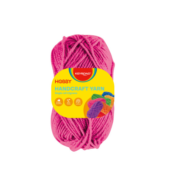 Ovillo de Lana Escolar, Rollo x 25 gramos, Rosado