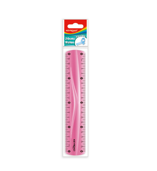 Regla Plástica, Flexible, 20 cm., Pack x 1 Und.