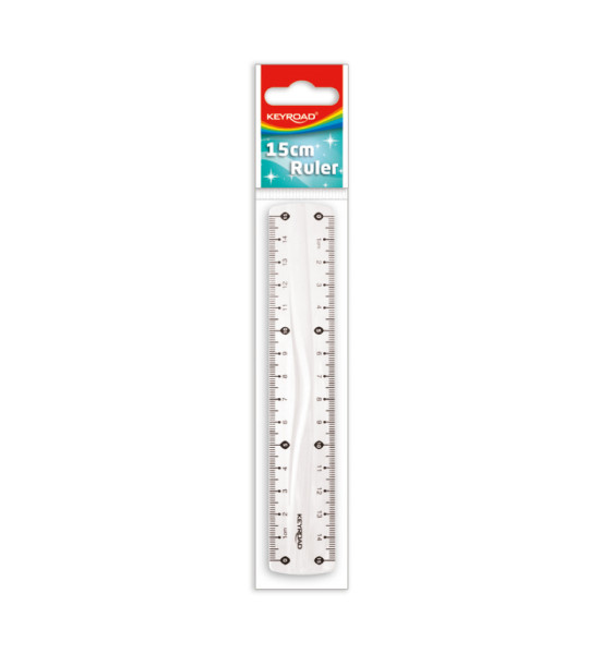 Regla Plástica, Rígida, 15 cm., Pack x 1 Und.