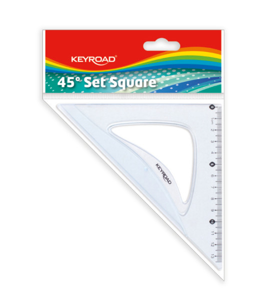 Escuadra 45/45° Plástica, Rígida, 13 cm., Pack x 1 Und.