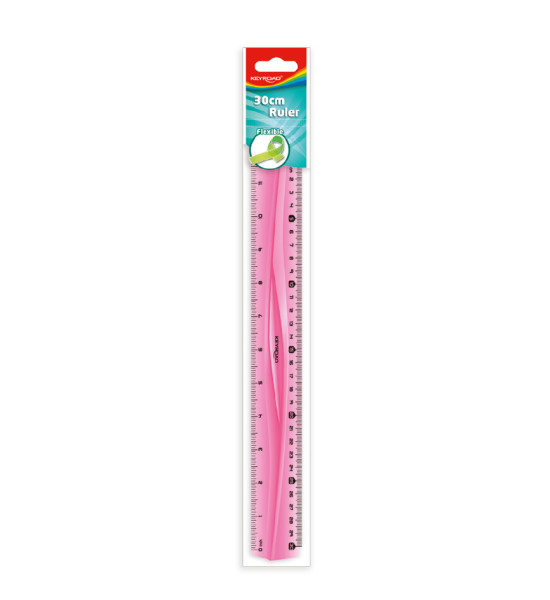 Regla Plástica, Flexible, 30 cm., (cm y pulg), Pack x 1 Und.