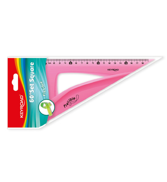 Escuadra 30/60° Plástica, Flaxible, 18 cm., Pack x 1 Und.