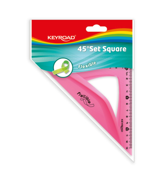 Escuadra 45/45° Plástica, Flexible, 13 cm., Pack x 1 Und.