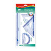 Juego Geometrico Plástico, Rígido, 30 cm., Pack x 4 piezas.