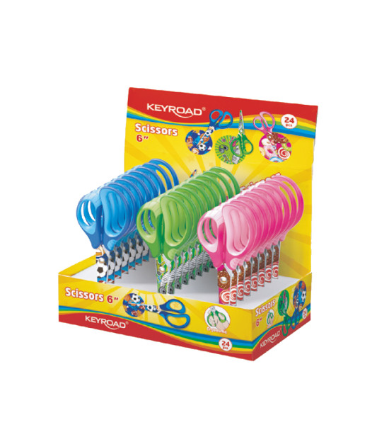 Tijera, Escolar, 6", Tatoo Soft, Exhibidor x 24 Und. 