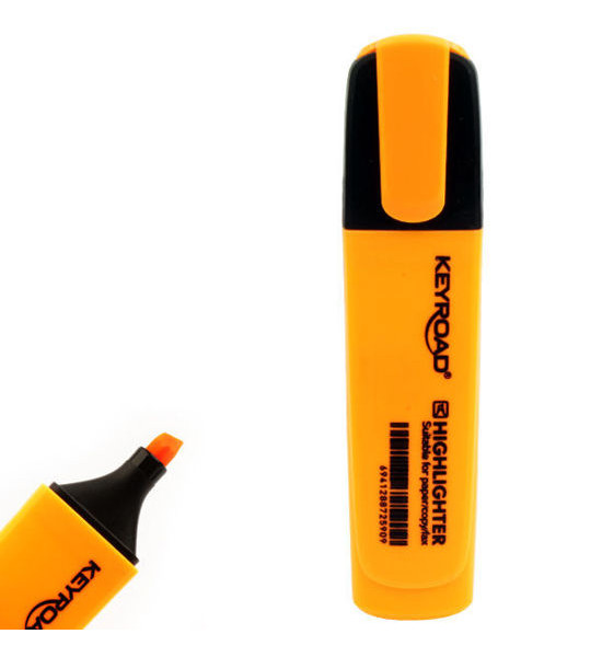 Resaltador, Highlighter, Punta Biselada 1.0-5.0 mm, Colores Fluo, Naranja, Caja x 12