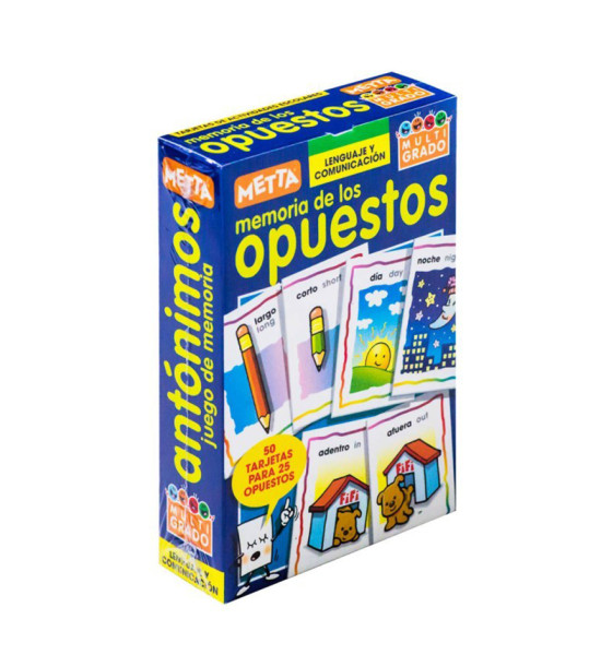 Tarjetas Educativas, Opuestos-Antónimos, 50 Tarjetas, 1 Und.
