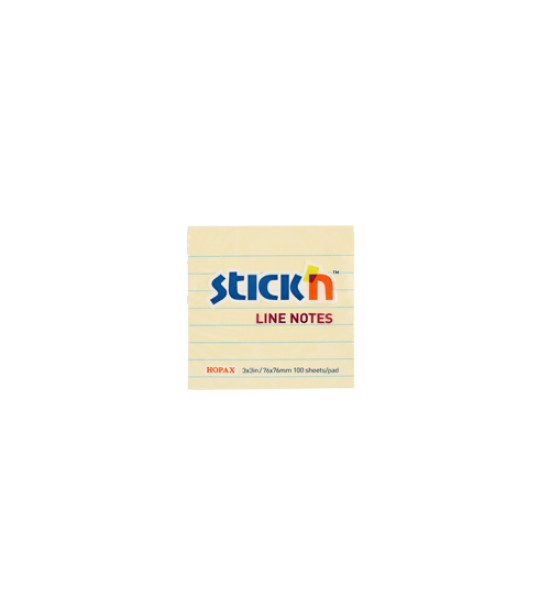 Notas Adhesivas Amarillas Rayadas, 3" x 3" (76 mm x 76 mm), Block x 100 h.