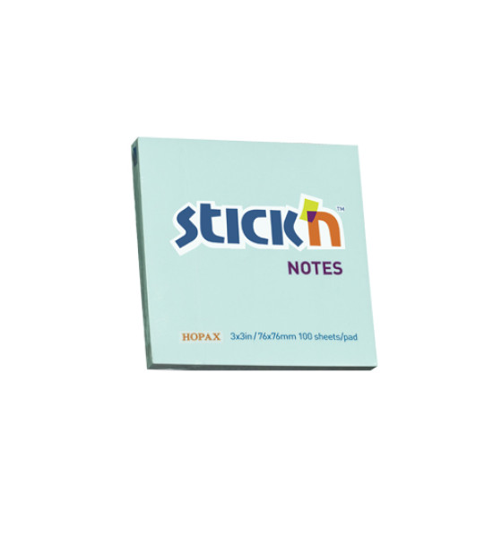 Notas Adhesivas, Azul Pastel, 3" x 3" (76 mm x 76 mm), Block x 100 h.