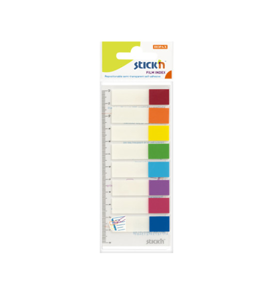 Film Index, (45 mm x 12 mm), 15 Tiras x Color, 8 Colores x Blister.