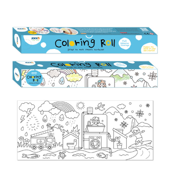 Rollo para Colorear, Adhesivo, 31.5 cm x 355 cm, Diseño Viajes, Unidad