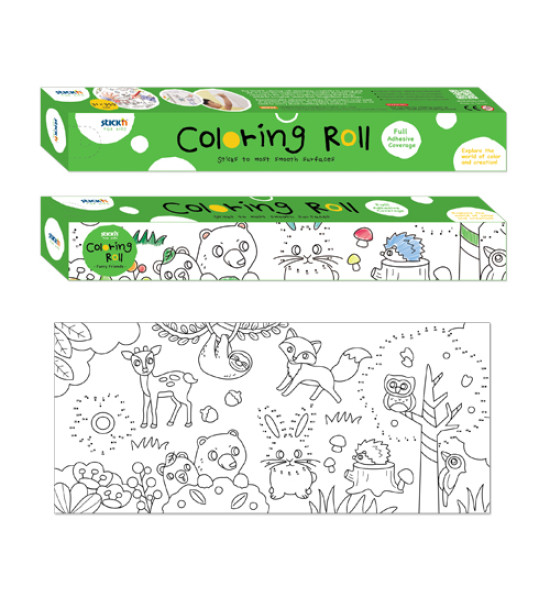Rollo para Colorear, Adhesivo, 31.5 cm x 355 cm, Diseño Amigos, Unidad