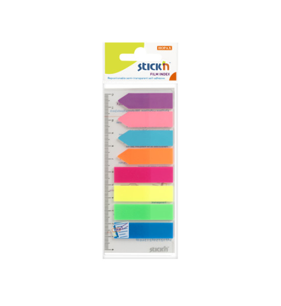 Film Index, (45 mm x 12 mm), Barras y Flechas, 25 unds x Color. Blister x 8 Colores Neón