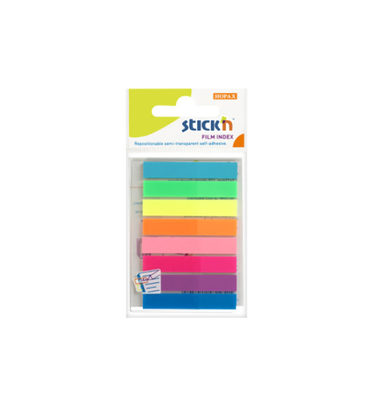 Film Index, (45 mm x 8 mm), 20 Tiras x Color, 8 Colores Neón x Blister